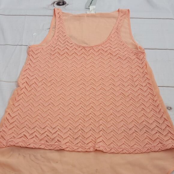 WOMENS Daytrip Peach Lace Tanktop size Small - Picture 1 of 5